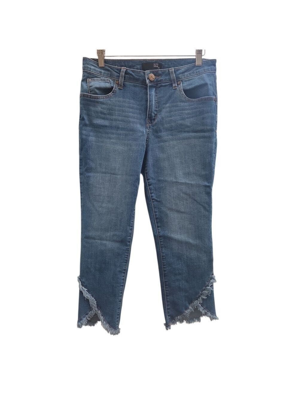 Women's Blue Frayed Hem Jeans